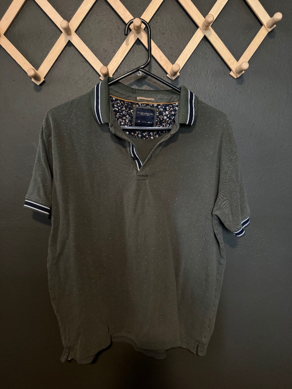Denim and Flower Polo Shirt